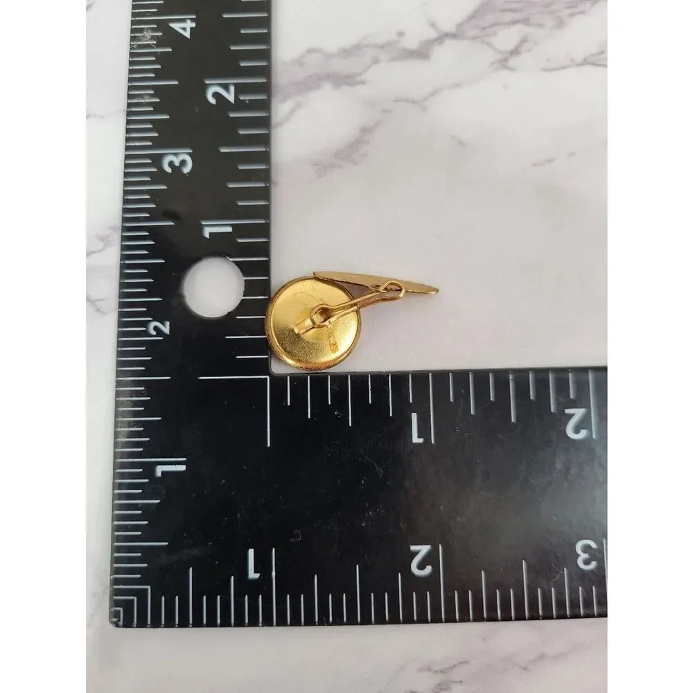 Vintage Space Age Rocket Ship Gold-Tone Round Cufflinks 60s